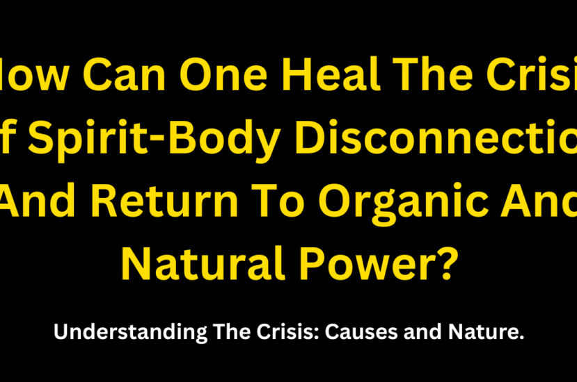 How Can One Heal The Crisis Of Spirit-Body Disconnection And Return To Organic And Natural Power?